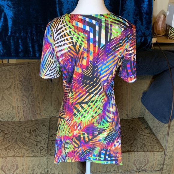 Women’s Large Animal Print Dopamine psychedelic Bright Sequins Lace Y2K Abstract - Picture 4 of 8